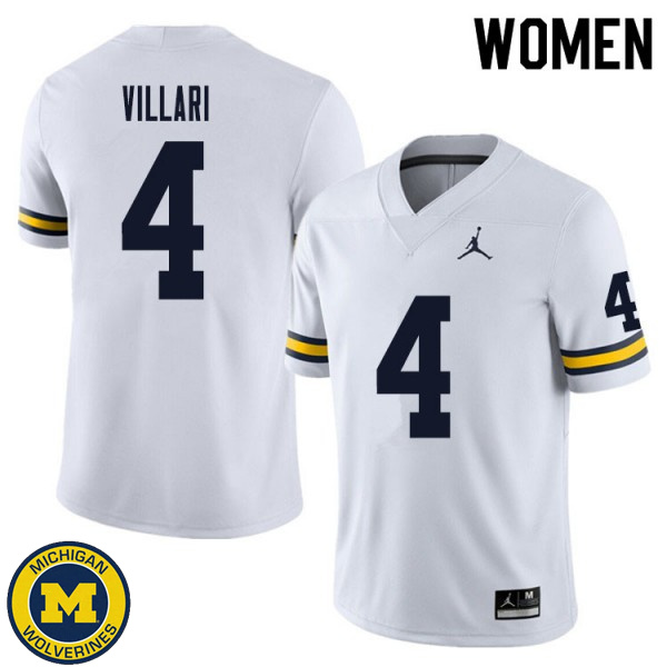 Women's Michigan Wolverines #4 Dan Villari White Alumni Jersey